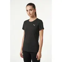 Puma Train All Day Essentials Heather Tee Women, Clothing, Black Heather, M