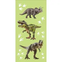 Licens Dinosaur håndkle - 70x140 cm - 100% bomull - Mykt badehåndkle med Triceratops og T-Rex