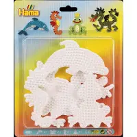Hama Midi Perleplate - 4 stk. - Delfin/Sjøhest/Frø/Drage - - OneSize - Perleplate