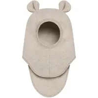 Huttelihut Balaclava - Ullfleece - 1-lag - Noos - Camel Melert - - 6-12 md - Balaclava - enkel