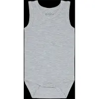 Minymo Body u/e - Bambus - Medium+ Grey Melange - - 1½ år (86) - Body uten ermer