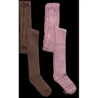 Minymo Strømpebukser - 2-pack - Rib - Orchid Haze - - 68/74 - Strømpebukser