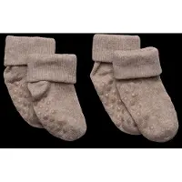 Minymo Sokker - Rib - 2-pack - Sølv Mink Melange - - 15/18 - Sokker
