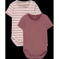 Minymo Bodyer k/e - 2-pack - Violet Ice - - 1½ år (86) - Kortermet body