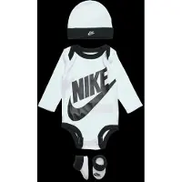 Nike Kids Gaveeske - Barnetøfler/Lue/Body I/e - Futura - Hvit m. Svar - - 0-6 md - Langermet Body