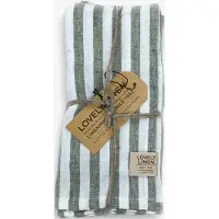 Fyrklövern Lovely Linen Misty serviett 42 x 42 cm 4-pk, Edge Jeep Green