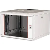 Roline 26.21.0001, Veggmonterbar hylle, 7U, Nøkkellås, Rack skinner, 18 kg, Grå
