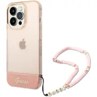 GUESS GUHCP14LHGCOHP iPhone 14 Pro 6,1" rosa/rosa hardcase Translucent Pearl Strap