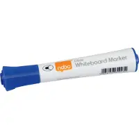 Nobo Glide whiteboardtavlemarkør med rund spiss 2 mm hurtigtørkende blekk, pakke à 10 stk Blå
