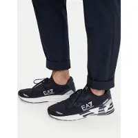 Emporio Armani unisex. 7X000652_AF18639 Crusher Distance Knit 2.0 navy shoes (42), Flat, Laces, Sport, Green