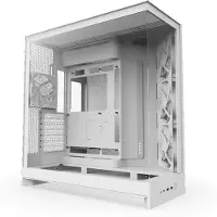 NZXT H9 Flow - Mid tower - utvidet ATX (E-ATX) - sidepanel med vindu (herdet glass) - ingen strømforsyning (ATX) - hvit - USB/lyd