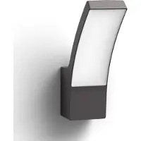 Philips Splay-vegglampe, 12 W, Vegglys, Antrasitt, Metall, IP44, Terrasse, Hage, I