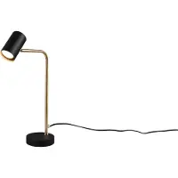 TRIO Marley bordlampe, svart/messing, høyde 45 cm, metall