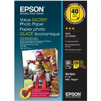 Epson Value Photo Paper Glossy - Blank - 100 x 150 mm 20 ark fotopapir (en pakke 2) - for Expression Home HD XP-15000 Expression Premium XP-900, XP-900 Stickers