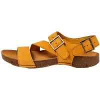 Art unisex. 109997F50003_024 Leather sandals 0999 I Breathe yellow (44), Flat, Buckle, Casual