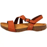 Art for woman. 110453MH0003_006 Leather sandals 1045 I Breathe orange (36), Flat, Buckle, Casual