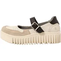 Art for woman. 1151511VI003_0MU Leather shoes 1515 Brighton beige, black (39), 3 to 5 cm, Buckle, Casual