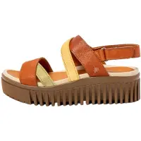 Art for woman. 11676116Y003_0MU Multicoloured Brighton Leather Sandals (37), 3 to 5 cm, Velcro, Casual, Multicolor