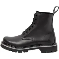 Art for man. 111661201003_001 Black leather ankle boots (39), Flat, 1 to 3 cm, Laces, Casual