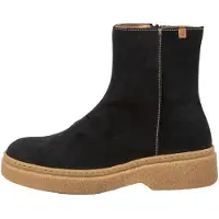 El naturalista for woman. 259011101005_001 Leather ankle boots N5901 Silk Suede Black / Arpea (36), Flat, 1 to 3 cm, Zip, Casual