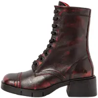 Art for woman. 1128712F4003_008 Leather Ankle Boots 1287 Warsaw maroon (36), 3 to 5 cm, Zip, Casual