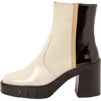 Art for woman. 1197413ES003_0MU Leather Ankle Boots 1974 Berna beige (41), 5 to 8 cm, Zip, Casual