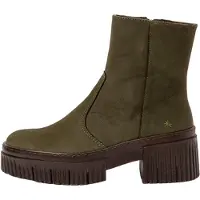 Art for woman. 113741222003_0G3 Leather ankle boots 1374 green (37), 3 to 5 cm, Zip, Casual
