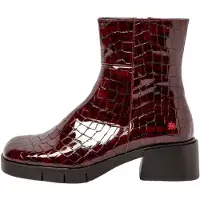 Art for woman. 112841367003_008 Leather Ankle Boots 1284 burgundy Warsaw (40), 3 to 5 cm, Zip, Casual, Maroon