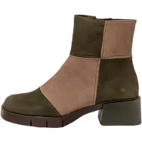 Art for woman. 1128511F8003_0MU Leather Ankle Boots 1285 Warsaw dark brown (41), 3 to 5 cm, Zip, Casual, Taupe