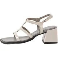 Art for woman. 1201111EW003_039 Grey leather sandals 2001 (39), 5 to 8 cm, Buckle, Classic