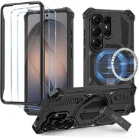 Tech-Protect MagBlast MagSafe-etui + herdet glass, 2-pakning för Samsung Galaxy S26 Ultra – svart