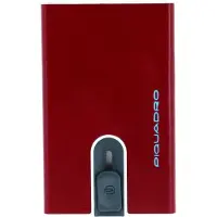 Piquadro Blue Square i lær, kortholder, firkantet glidesystem med pengeseddelklips PP5358B2R-R (rød) for menn