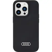 Audi iPhone 14 Pro Max Audi Metal Logo Silikondeksel - Svart