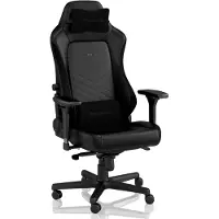 Noblechairs Hero - Stol - ergonomisk - armlener - T-formet - tipping - roterende - aluminium, polyuretan, stål, minneskumplast, polyuretan vegansk imitasjonslær - svart