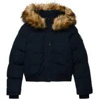 Superdry for woman. W5011785A Everest Hooded Quilted Jacket in navy blue (8), Outdoor, Recycled Polister