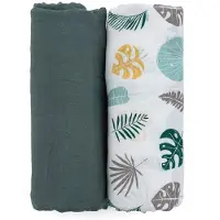 Petite&Mars Misty bambusmuslin smekker, 2-pk | grønn