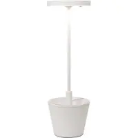 Zafferano Poldina Reverso batteridrevet bordlampe, hvit