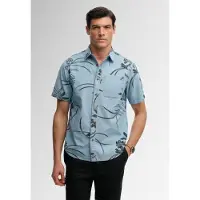 Superdry for man. M4011129A Vintage Loom short sleeve blue shirt (XXL), Casual, Cotton