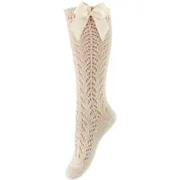 Condor Knestrømper m. Sløyfe - Strikk - Beige - - 18-24 md - Sokker