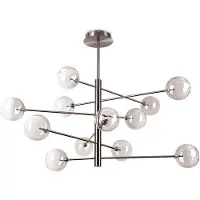 Ideal Lux hengelampe Equinoxe, krom/røykgrå, 12 lyskilder