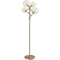 Ideal Lux gulvlampe Equinoxe, messing/rav, høyde 166 cm