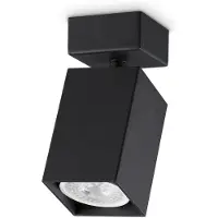 Ideal Lux downlight Dynamite Square, svart, lengde 5,7 cm