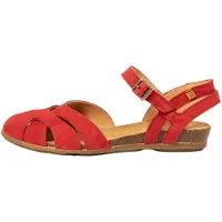 El naturalista for woman. 252071381005_008 Leather Sandals N5207 Stella red (42), Flat, Buckle, Casual