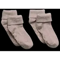 Minymo Sokker - Rib - 2-pack - Sølv Mink Melange - - 19/22 - Sokker