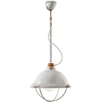 FERROLUCE Hvit keramisk pendellampe Luca i shabby chic-stil
