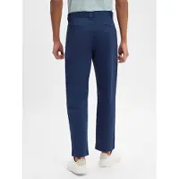 BOSS for man. 50554993 Navy Straight Fit Trousers (34/34), Casual, Cotton