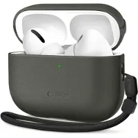 Tech-Protect AirPods Pro 3 NaturalFit lærveske - olivengrønn