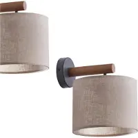 TK Lighting Vegglampe Deva Nature, tekstil, tre
