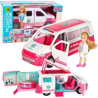 Leantoys mobil sykehus/ambulanse 2-i-1 dukke lege tilbehør