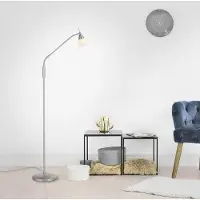 Paul Neuhaus Pino gulvlampe, sølv, 163 cm, dimbar, G9